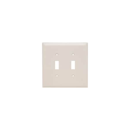Pass & Seymour Legrand TradeMaster Wallplate, 4.87 in L, 4.93 in W, 2 -Gang, Nylon, Light Almond TPJ2LACC10