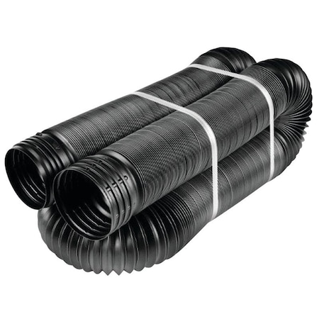 Amerimax Home Products Drain Pipe Tubing, 4 in, PVC, Black, 25 ft L 51110