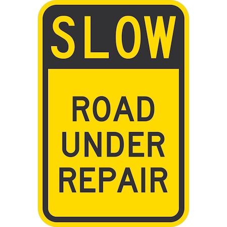 Lyle Slow Road Under Repair, 12x18, Engineer Grade, White G-3669-EG_12x18