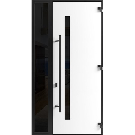Vdomdoors Front Exterior Prehung Steel Door Ronex0162 Red Oak 96 Sidelight Exterior Window Sidelite Entry RONEX0162EXD-RED-W36+12xH96-LH-I