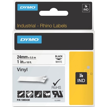 Dymo RHINO 1IN WHITE VINYL-24MM 1805430