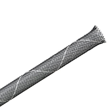 Hellerman Tyton Braided Sleeving, Expandable, Flame Retardant, 0.25" Dia, PET, Black, 1000 ft/bulk reel 170-03090