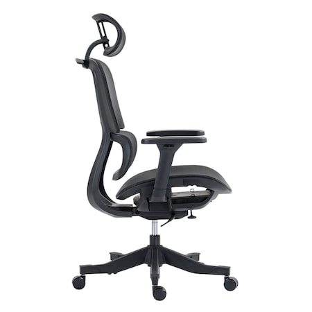 Homeroots Set of Two Black Adjustable Height Swivel Rolling Office Chair 638370