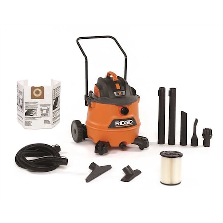Ridgid 16 Gallon 6.5-Peak HP NXT Wet/Dry Shop Vacuum with Cart, Fine Dust Filter, Hose and Accessories HD1800