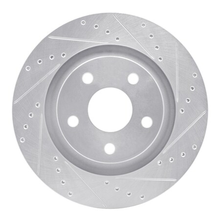 Dynamic Friction Co DFC Brake Rotor - Drilled and Slotted - Silver 631-42033R