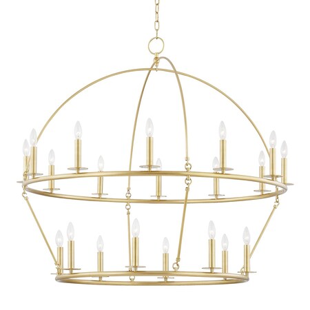 Hudson Valley Lighting Howell 20 Light Chandelier 47 In. Aged Brass 9549-AGB