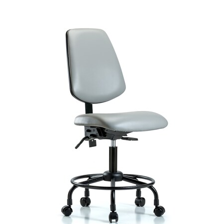 Blue Ridge Ergonomics Desk Chair No Arms, 21" to 26" Height, Vinyl, Dove BR-VDHCH-MB-RT-T1-A0-RC-8567