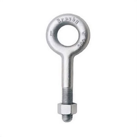 Crosby G-291 Eye Bolt with Regular Nut, 5/16 in, 2-1/4 in L Shank, Forged Steel, Hot Dipped Galvanized 1043276
