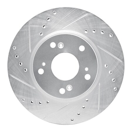 Dynamic Friction Co DFC Brake Rotor - Drilled and Slotted - Silver 631-59034L