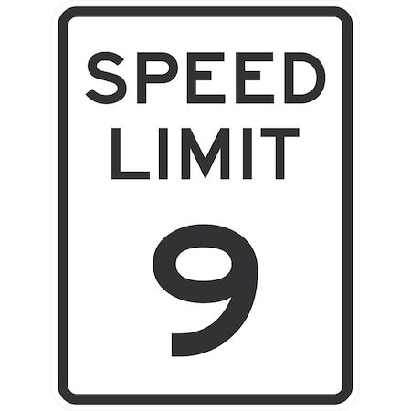 Lyle Speed Limit 9, 18x24, Non-Reflective, White G-11320-NA_18x24