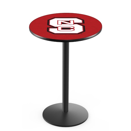Holland Bar Stool Co 42" Blk Wrinkle North Carolina State Pub Table, 36" dia. Top L214B4236NCarSt