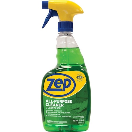 Zep Cleaner/Degreaser, 32 Oz Bottle, Liquid, Light Yellow, 12 PK ZUALL32