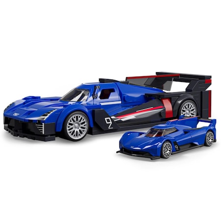 Hot Wheels Brick Shop Speed Series Cadillac Project GTP Hypercar Building Set Blue Red 236 pc JFR89