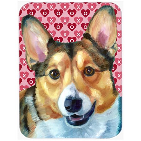 Carolines Treasures Corgi Hearts Love And Valentines Day Glass Cutting Board- Large LH9567LCB