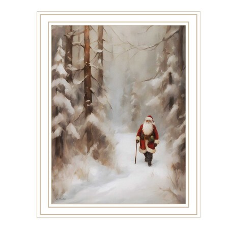 Homeroots Santa's Winter Stroll White Framed Wall Art 572087