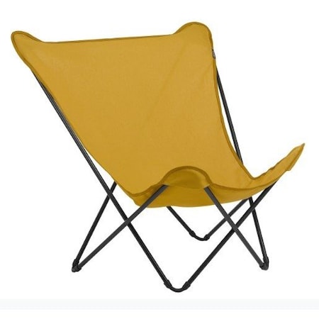 Homeroots 36" Yellow and Stainless Steel Metal Outdoor Camping Chair 373464