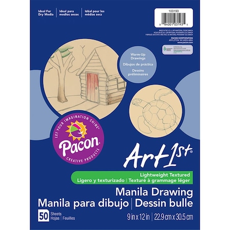 Pacon Pacon  Cream Manila Drawing Paper, 9 x 12 in. - 50 Sheets Per Pack - Pack of 12 PAC103193-12