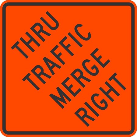 Lyle W4-7R, Thru Traffic Merge Right, 36x36, High Intensity Prismatic, Orange G-16315-HI_36x36