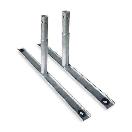 Global Industrial Flat Barrier Feet for Crowd Control Barrier, Galvanized, 2PK 670868