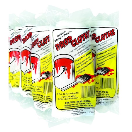 Grip Tight Tools Plastic Drop Cloth 9' x 12', 1 Mil DCL01