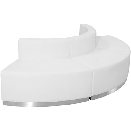 Flash Furniture 3 pcs. Living Room Set, 25-1/4" to 42" x 27", Upholstery Color: White, Frame Material: Metal ZB-803-800-SET-WH-GG