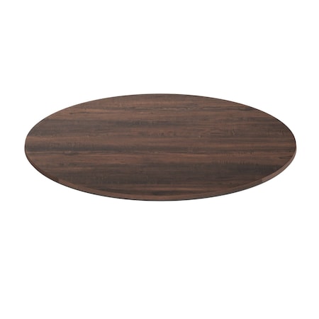Flash Furniture Acadia 36 in Round Dark Brown Indoor Outdoor TopGuard HPL Wrapped Tabletop ST-RD918B-1-M-3A-W-BR-GG