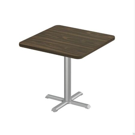 Correll Square Cafe Table, 24 in W, 24 in L, 29 in H, Particleboard Top, Walnut SXT24S-01-98-01