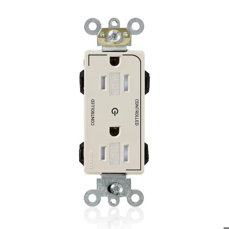 Leviton Straight Blade Receptacle, 5-15R, 15 A, 125V AC, Surface Mount, Self-Grounded MT162-2T