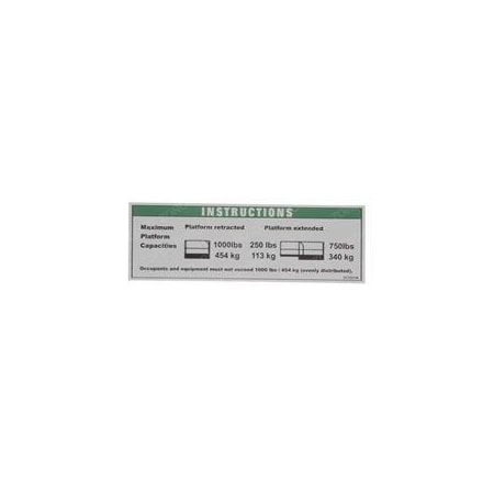 Genie REPLACEMENT DECAL, MAX LOAD 1000 LBS 82726GT