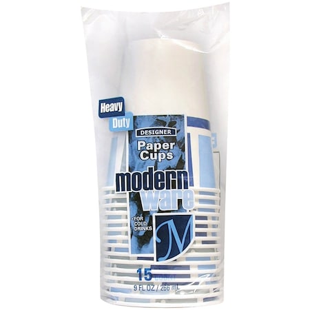Ajm Packaging 9 Oz. ModernWare Paper Cup, 15-Count DC9MW032015AGI
