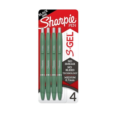 Sharpie S-Gel Series Pen, 0.7 mm Tip, Medium Tip, Black Ink, Gel Ink, Contoured Grip 2195731
