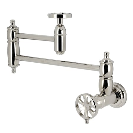 Kingston Brass Wall Mount Pot Filler Faucet, Polished Nickel KS3106RX