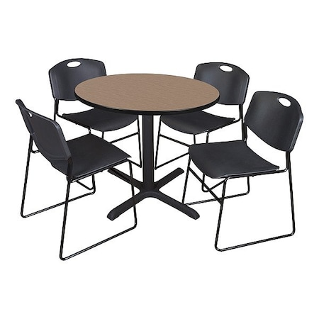 Cain Breakroom Table and Chair Set TB36RNDNO44BK