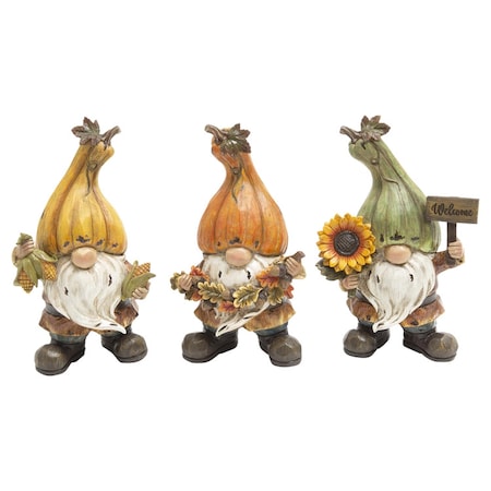 Gerson 9 in. Harvest Gnomes Fall Decor 2736460
