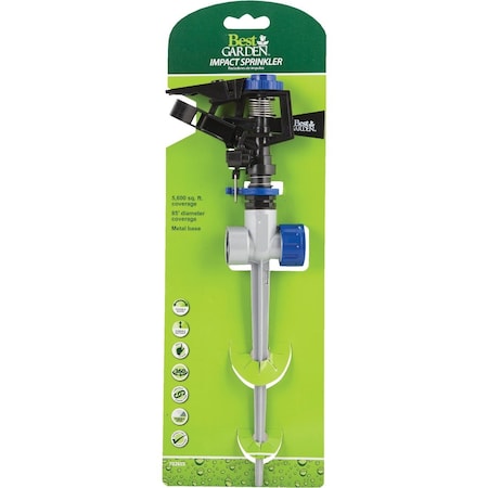 Best Garden Poly & Metal 5600 Sq. Ft. Spike Impulse Sprinkler DIT50202