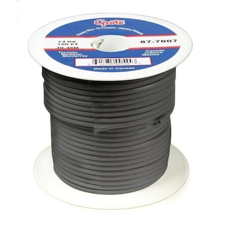 Grote Primary Wire, GPT, 16 AWG, Copper, Gray, PVC Jacket, Stranded 87-8003