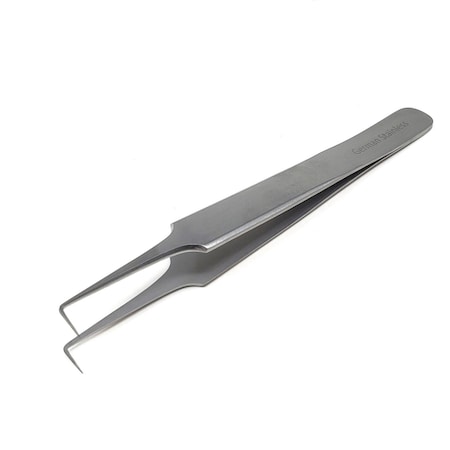 A2Z Scilab Tweezers, Fine Point Right Angled Needle Tips 4.5 Inch Lab Forceps, Stainless Steel A2Z-ZR-JF-5-90