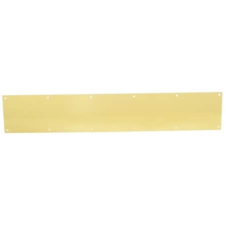 Schlage Kick Plate, 34 in L, 6 in W, Brass C8400B3-6X34