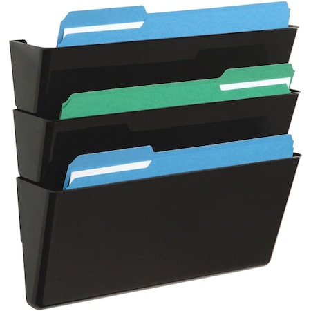 Deflecto Stackable DocuPocket Set, Black DEF73604