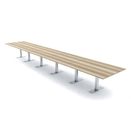 Skutchi Designs 22ft Rectangular Conference Table With Power | Harmony Series | 22 Person Meeting Room Table HAR-REC-48x264-T-K525-NA