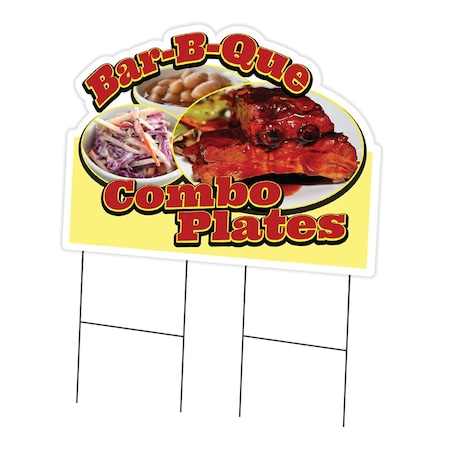 Signmission Bar-B-Que Combo Plates Die Cut Yard & Stake outdoor plastic window, 2436-Bar-B-Que Combo Plates C-DC-2436-DS-Bar-B-Que Combo Plates19