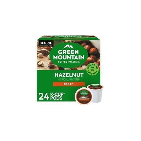 Green Mountain Coffee Roasters Green Mountain Coffee K-Cup, Pod Hazelnut Decaf Coffee, Keurig Single-Serve K-Cup pods, Light, 24PK 5000330143