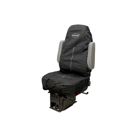 Uni Pro Seat + Backrest Cover Kit for High-Back Truck Seats, Two-Tone Black/Black Fabric 9106