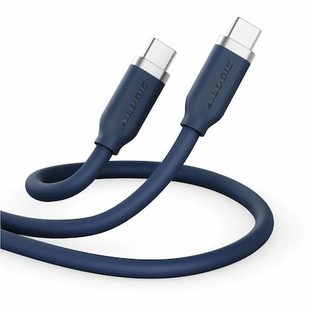 Alogic ELEMENTS SILICONE 5A/240W USB2 USB-C TO C MALE CABLE WITH CABLE TIE, TITANIUM BL ELSI5U2CCTB2