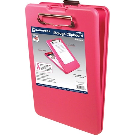 Zoro Select 8-1/2" x 11" Plastic Clipboard 3/4", Pink 00835