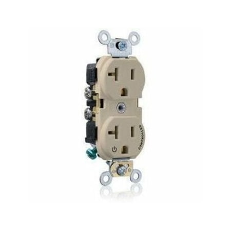 Leviton Duplex Receptacle Outlet, 20A, Ivory, 125V CR020-1PI