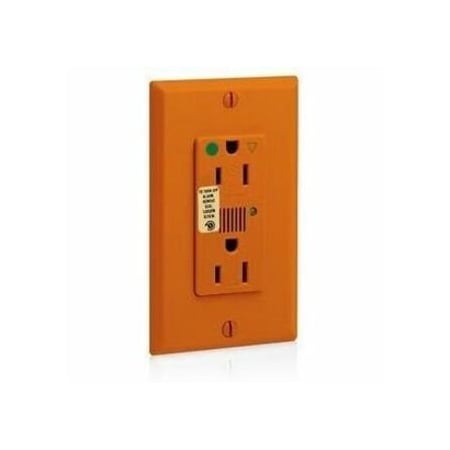 Leviton Surge Protector Receptacle, 15 Amp, 125 Volt, 5-15R NEMA, Orange 8280-IGO
