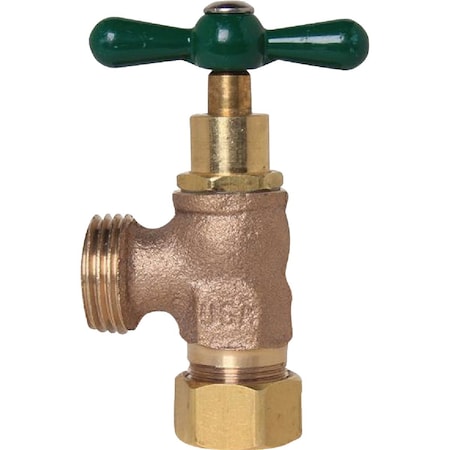 Arrowhead Brass Green 1/2'' Copper Compression x 3/4'' HT Washing Machine Valve 221CCLF