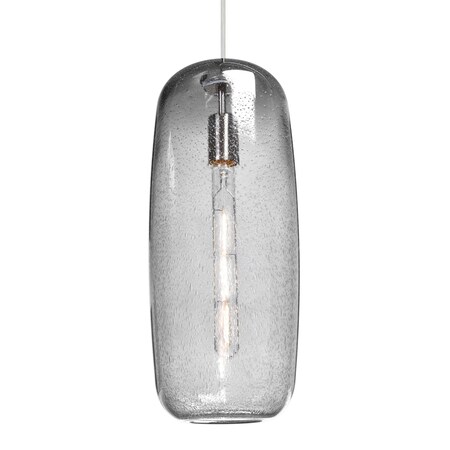 Besa Lighting Besa Pinot 18 Pendant, Clear Bubble, Satin Nickel Finish, 1x 60W MAX E26 Base 1JT-PINOT18CL-SN