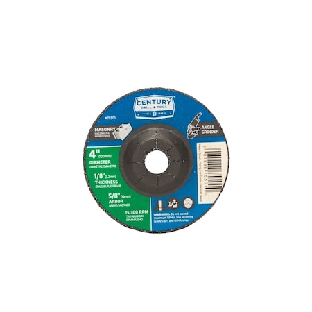 Century Drill & Tool Grinding Wheel, 4x1/8 in., Type 27, Type 27, 4 in Dia, 1/8 in Thick, 5/8 in Arbor Hole Size 75501